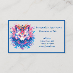 Magical Fox Fantasy Animal Colorful Anime Business Card