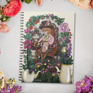 Magical Fox Mad Hatter Alice in Wonderland Art Notebook