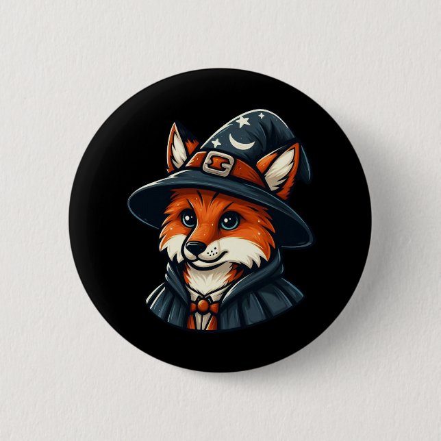 Magical Fox - Wizard Fantasy 6 Cm Round Badge (Front)