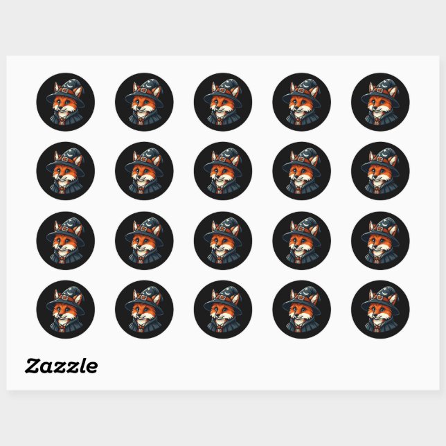 Magical Fox - Wizard Fantasy Classic Round Sticker (Sheet)