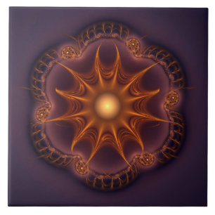 Magical fractal fairy mystical pattern ceramic tile