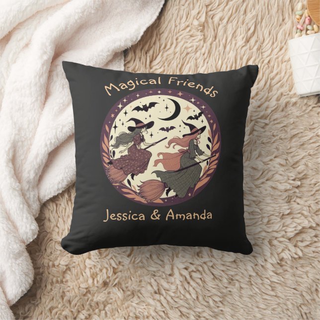 Magical Friends - Halloween Moonlight Scene Cushion (Blanket)