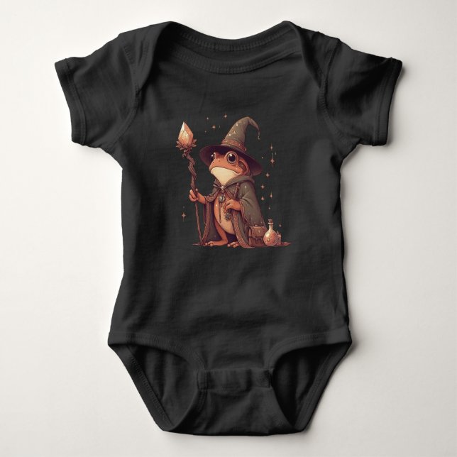 Magical Frog Wizard Baby Bodysuit (Front)
