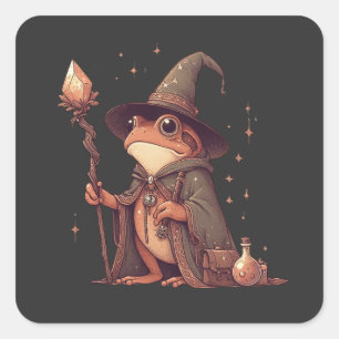 Magical Frog Wizard Square Sticker