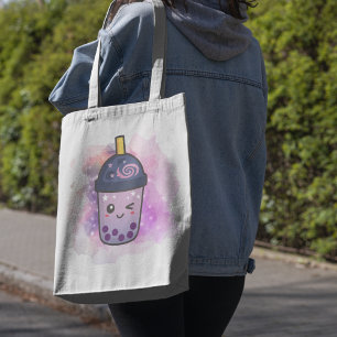 Magical Galaxy Boba Tea   Custom Tote Bag