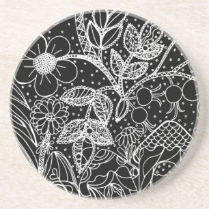 Magical Garden Colour-In Art Birthday Sandstone Coaster