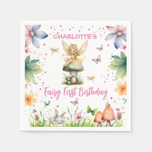 Magical Garden Fairy 1st Birthday  Napkin