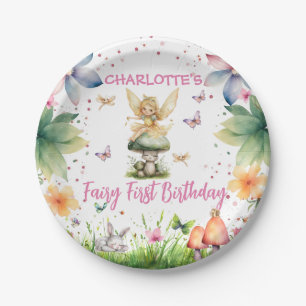 Magical Garden Fairy 1st Birthday  Paper Plate