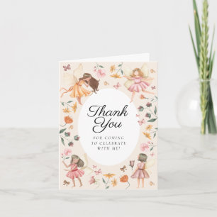 Magical Garden Floral Fairy Birthday Party Thank You Card