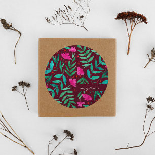 Magical garden - magenta and green Easter Sticker