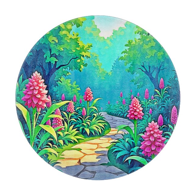 Magical Garden Path Design Cutting Board (Front)