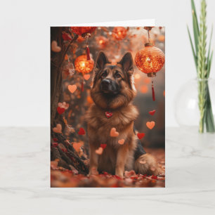 Magical German Shepherd Valentine Card