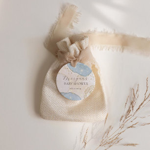 Magical Glitter Abstract Baby Shower Monogram Square Sticker