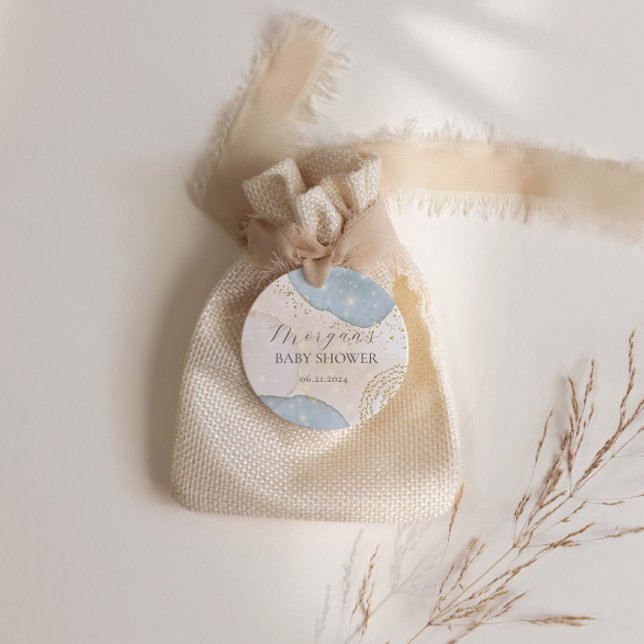 Magical Glitter Abstract Baby Shower Monogram Square Sticker (Creator Uploaded)