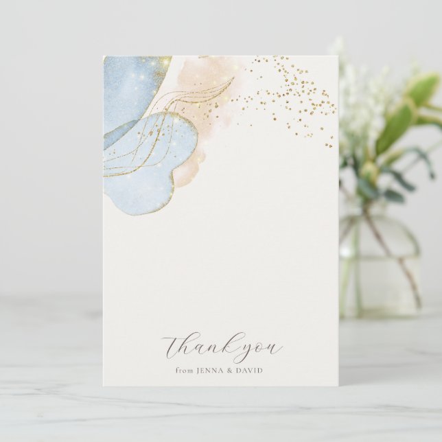Magical Glitter Baby Shower Thank You Card (Standing Front)