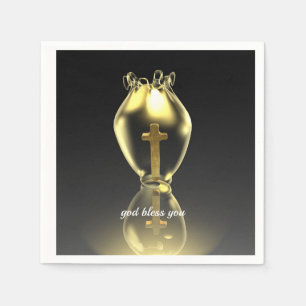Magical glowing chalice in the church.personalised napkin