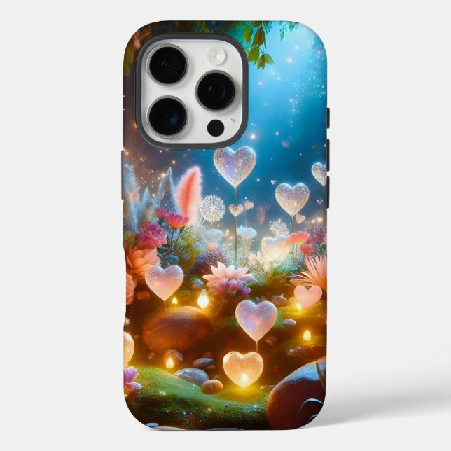 Magical Glowing Flowers Heart Garden  Case-Mate iPhone Case (Back)