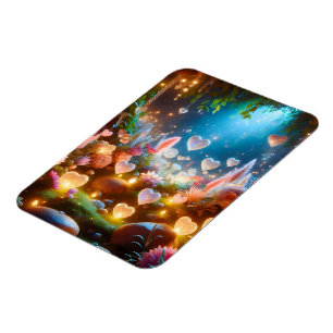 Magical Glowing Flowers Heart Garden Magnet