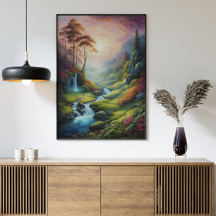 Magical Glowing Forest Nature Landscape Poster