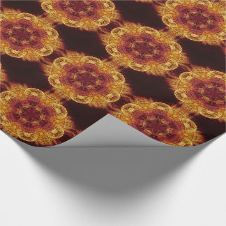 Magical glowing fractal mandala wrapping paper