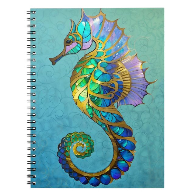Magical Gold Gilded Seahorse Journal (Front)