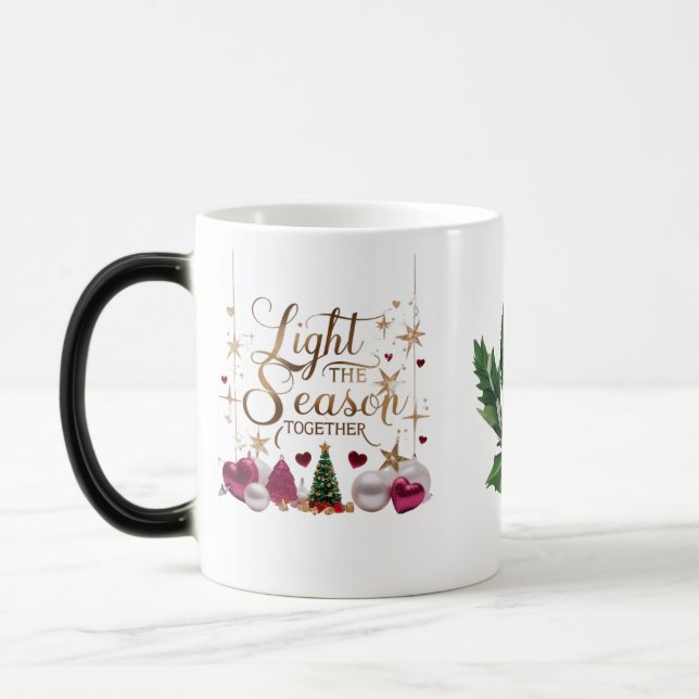 Magical Gold Script Light the Season Together Magic Mug (Left)