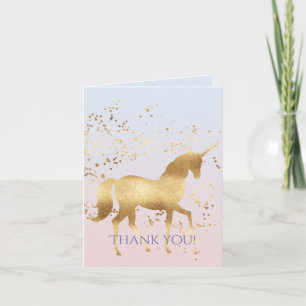 Magical Gold Unicorn Thank You Card