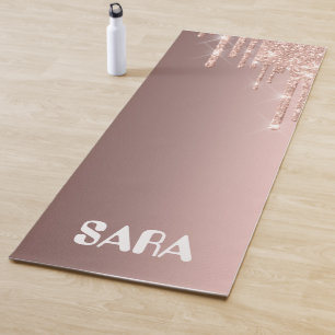 Magical golden pink glow yoga mat