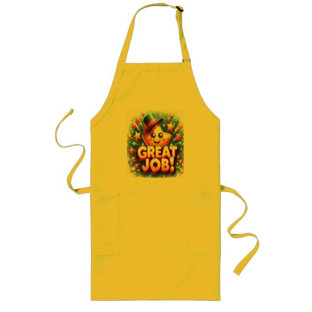 Magical Great Job Achievement Badge Long Apron (Front)