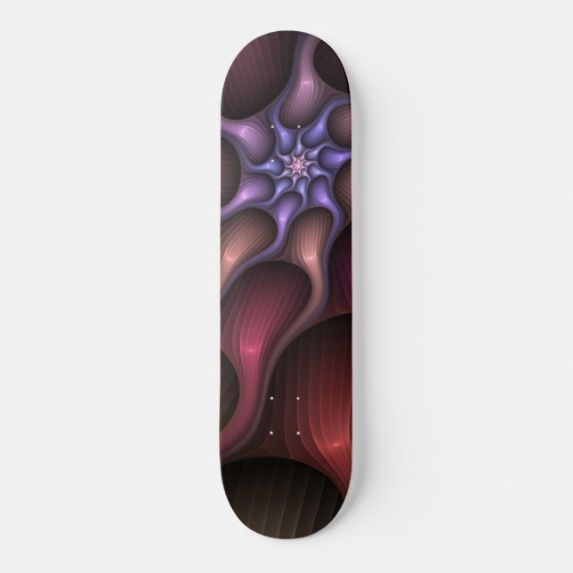 Magical Growth Modern Abstract Colourful Fractal Skateboard (Front)