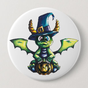 Magical Halloween Dragon Design 10 Cm Round Badge