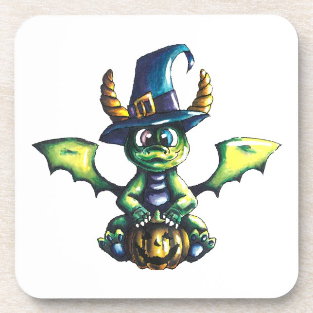 Magical Halloween Dragon Design Coaster (Front)
