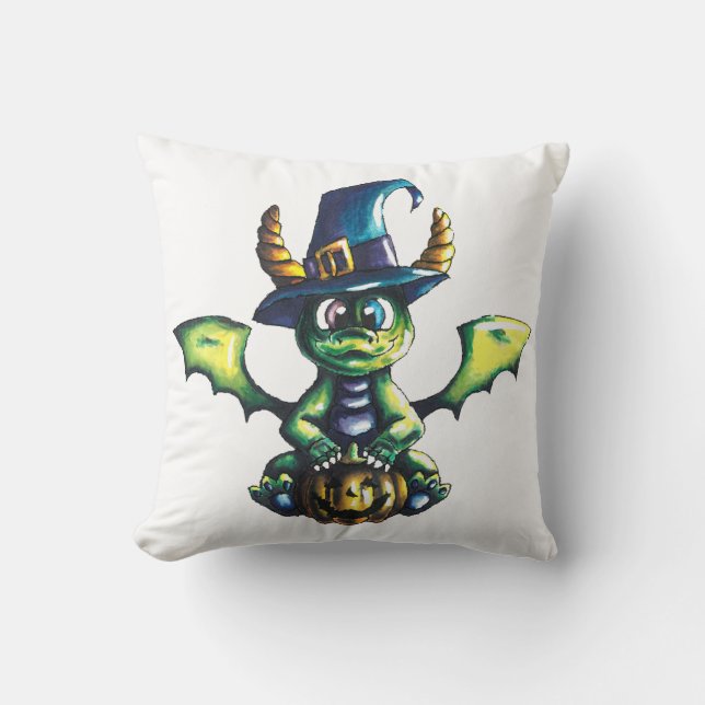 Magical Halloween Dragon Design Cushion (Front)