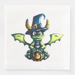 Magical Halloween Dragon Design Napkin