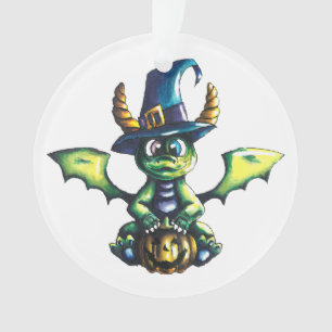 Magical Halloween Dragon Design Ornament