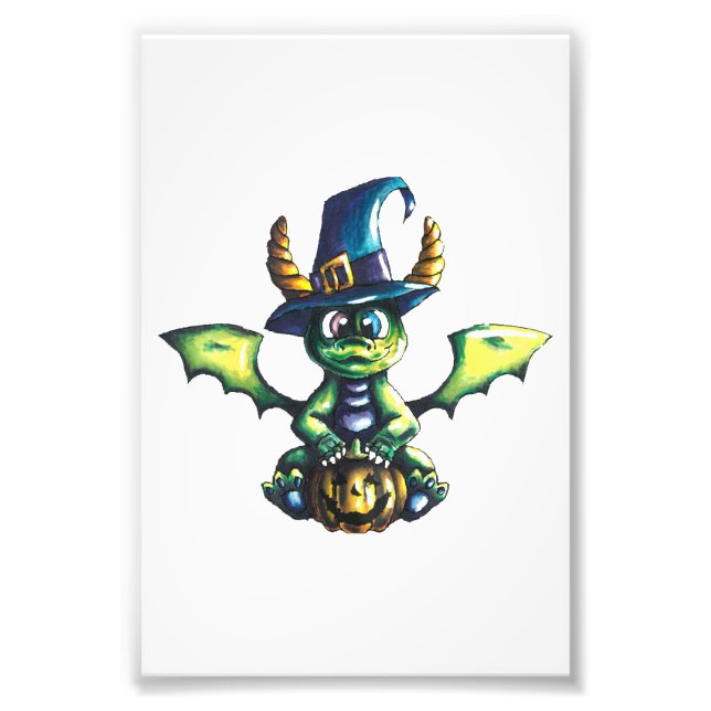 Magical Halloween Dragon Design Photo Print (Front)