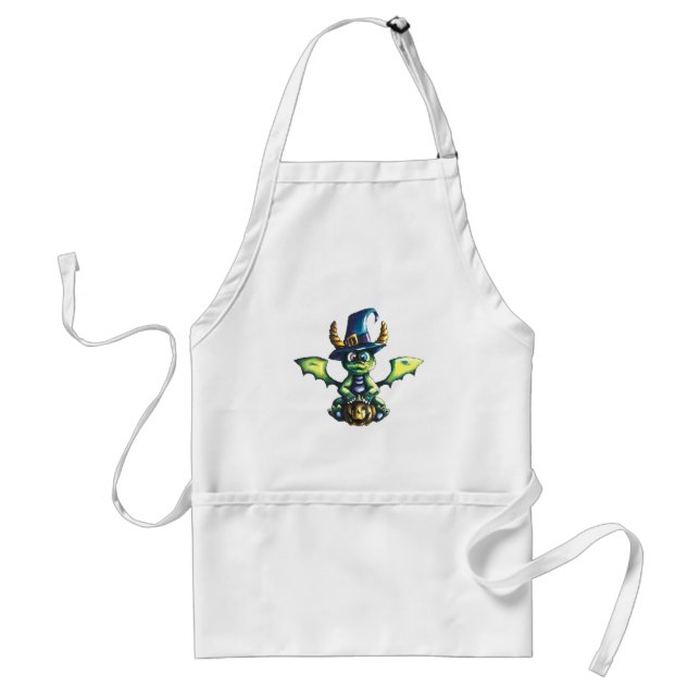 Magical Halloween Dragon Design Standard Apron (Front)