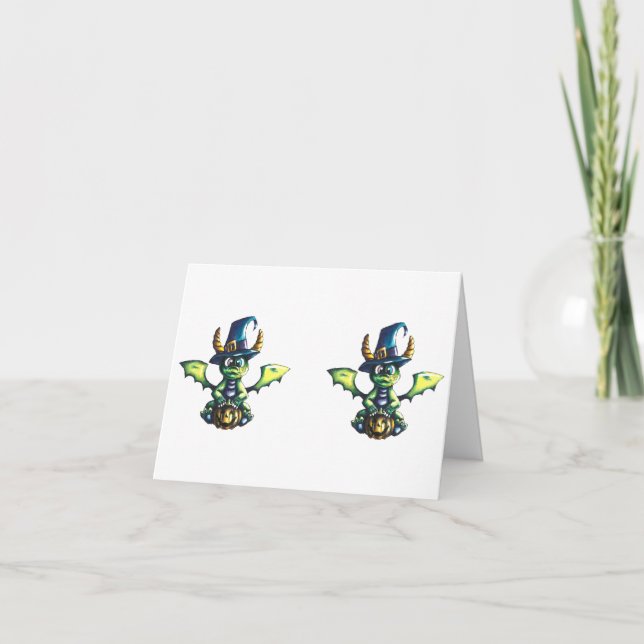Magical Halloween Dragon Design Thank You Card (Front)