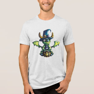 Magical Halloween Dragon Design Tri-Blend Shirt