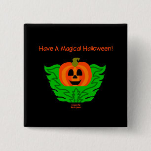 Magical Halloween Pumpkin 2 Inch Square Button