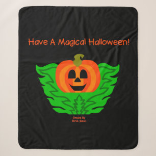 Magical Halloween Pumpkin Medium Sherpa Blanket
