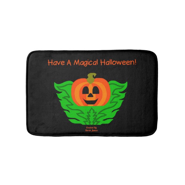 Magical Halloween Pumpkin Small Bath Mat (Front)