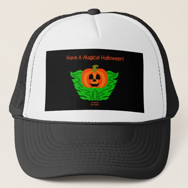 Magical Halloween Pumpkin Trucker Hat (Front)