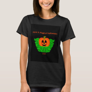 Magical Halloween Pumpkin Women's Black T Shirt