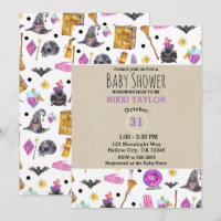 Magical Halloween Watercolor Whimsical Baby Shower