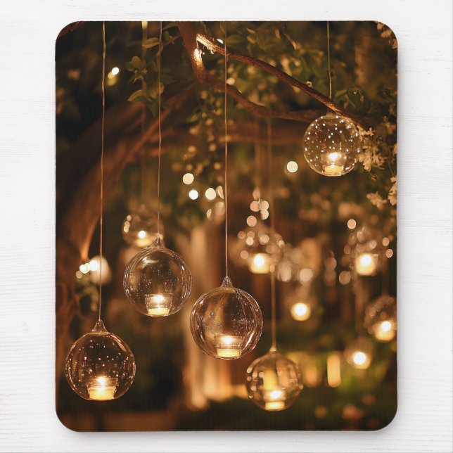 Magical Hanging Glass Lanterns Candle Mouse Pad (Front)