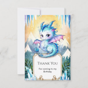 Magical Happy Dragon Birthday Thank You Card