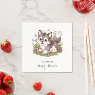  Magical Happy Wolf Baby Shower Napkin