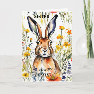 Magical Hare Birthday Card (editable)