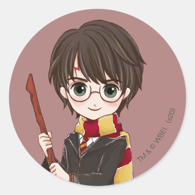 Magical HARRY POTTER™ Watercolor Classic Round Sticker (Front)